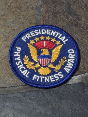 Vintage Blue and Gold Presidential Fitness Patch with Red and White